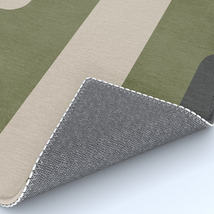 Olive Green Black Abstract Modern Artwork Rug Gallery Image 4