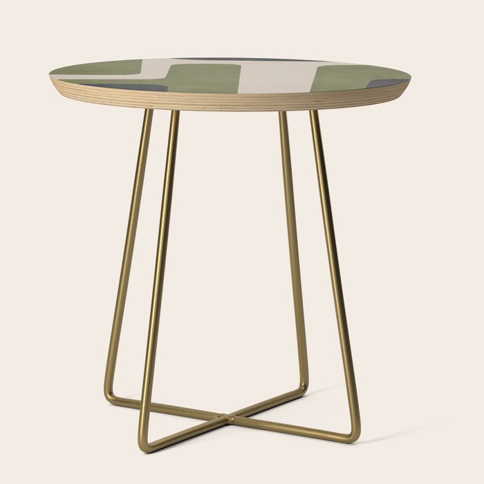 Olive Green Black Abstract Modern Artwork Side Table Gallery Image 1