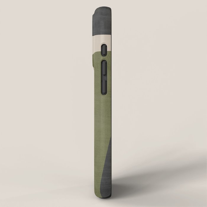 Olive Green Black Abstract Modern Artwork iPhone Case Gallery Image 2
