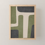 Olive Green Black Abstract Modern Artwork Mini Art Print Gallery Image 1