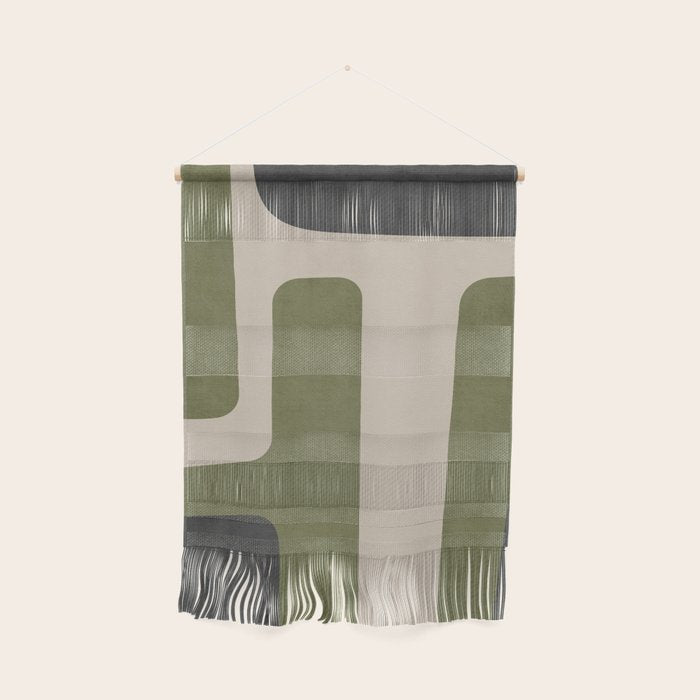 Olive Green Black Abstract Modern Artwork Wall Hanging Gallery Image 1