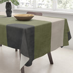 Olive Green Black Abstract Modern Artwork Tablecloth Gallery Image 3