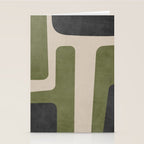 Olive Green Black Abstract Modern Artwork Stationery Card Gallery Image 2