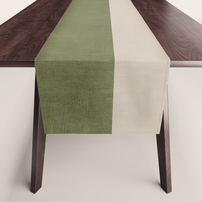Olive Green Black Abstract Modern Artwork Table Runner Gallery Image 1