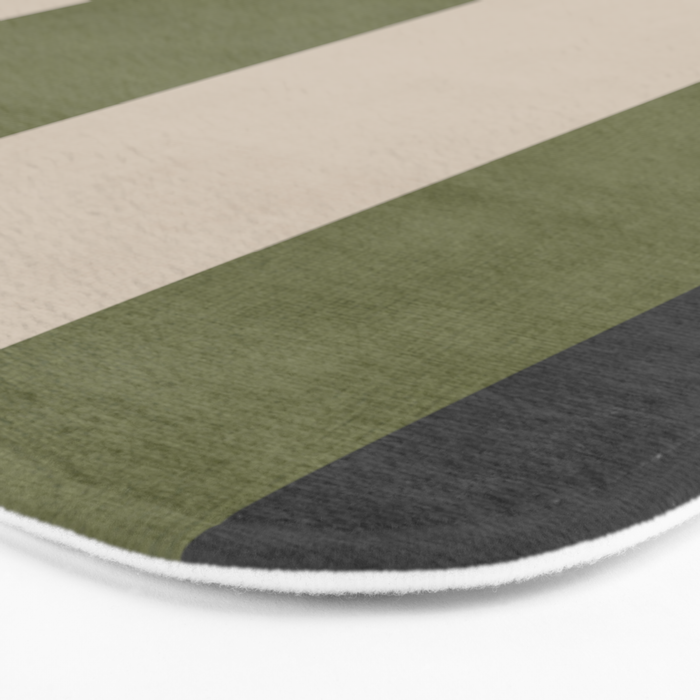 Olive Green Black Abstract Modern Artwork Bath Mat Gallery Image 3