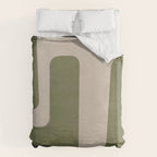 Olive Green Black Abstract Modern Artwork Duvet Cover Gallery Image 6