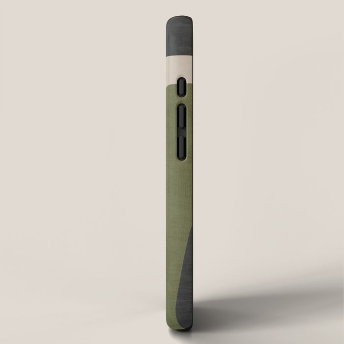 Olive Green Black Abstract Modern Artwork iPhone Case Gallery Image 2