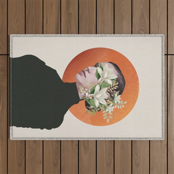 Lady Portrait 4 Outdoor Rug Gallery Image 1