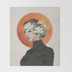 Lady Portrait 4 Throw Blanket Gallery Image 2
