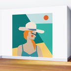 Lady at the beach in Italy Wall Mural Gallery Image 2