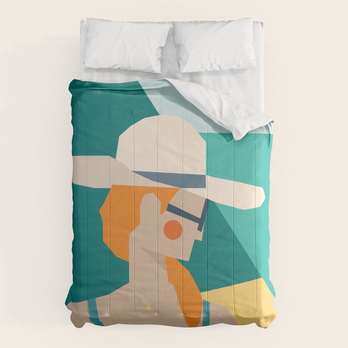 Lady at the beach in Italy Comforter Gallery Image 6