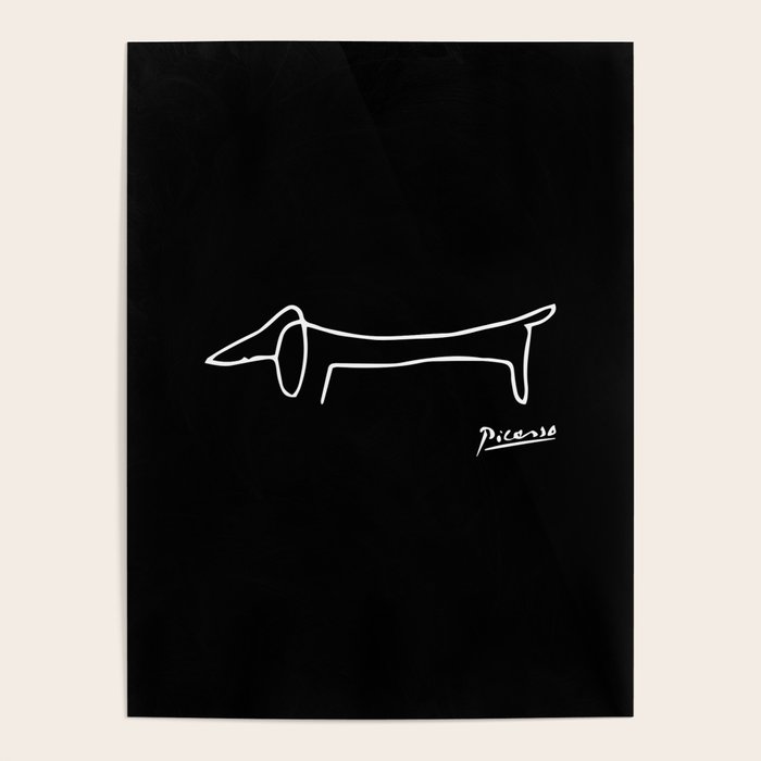 Pablo Picasso Dog (Lump) Artwork Shirt, Sketch Reproduction Poster Gallery Image 4