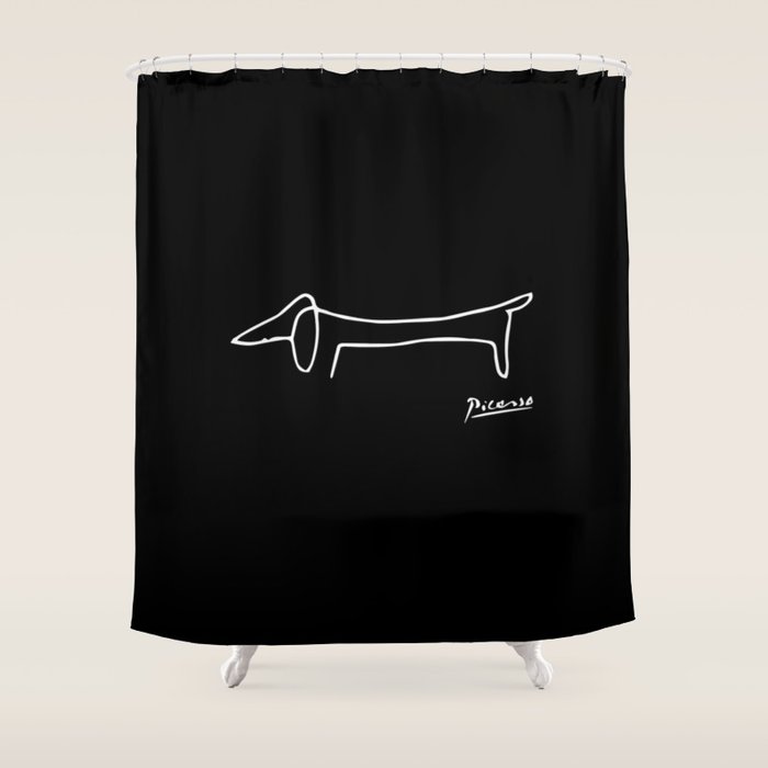 Pablo Picasso Dog (Lump) Artwork Shirt, Sketch Reproduction Shower Curtain Gallery Image 1