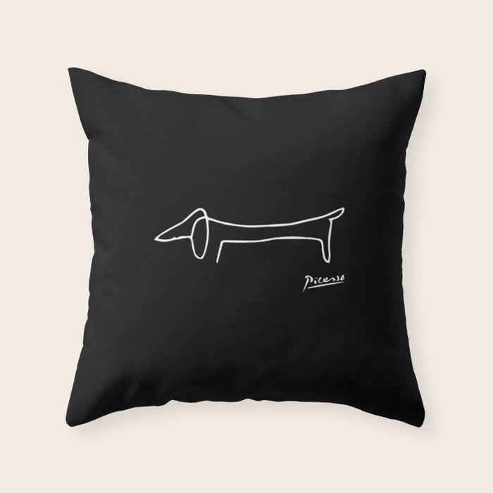 Pablo Picasso Dog (Lump) Artwork Shirt, Sketch Reproduction Throw Pillow Gallery Image 6
