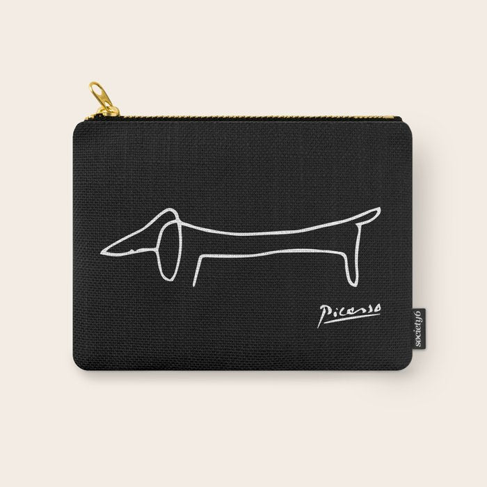 Pablo Picasso Dog (Lump) Artwork Shirt, Sketch Reproduction Carry All Pouch Gallery Image 1