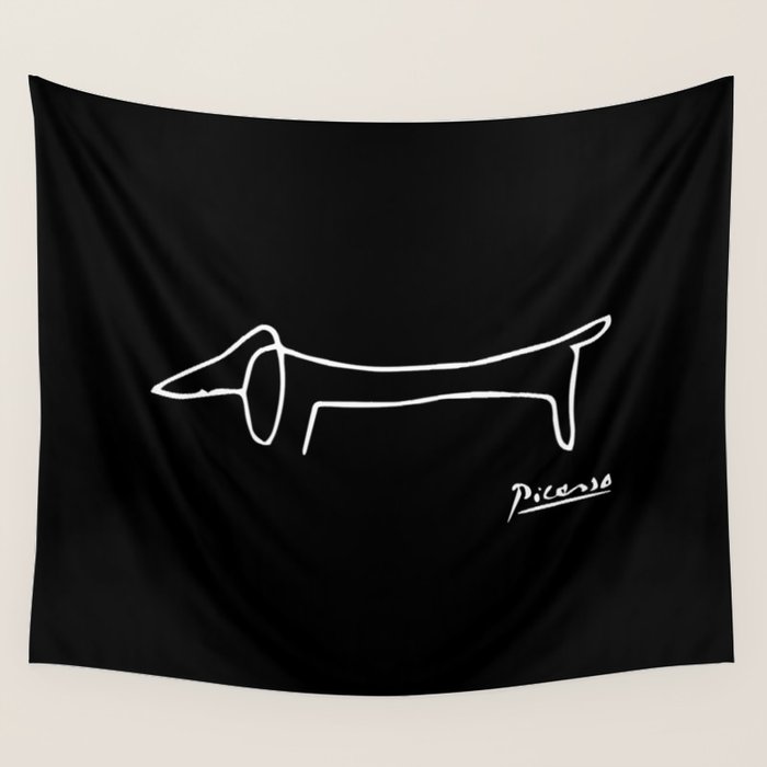 Pablo Picasso Dog (Lump) Artwork Shirt, Sketch Reproduction Wall Tapestry Gallery Image 1