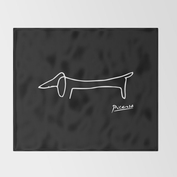 Pablo Picasso Dog (Lump) Artwork Shirt, Sketch Reproduction Throw Blanket Gallery Image 2