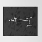 Pablo Picasso Dog (Lump) Artwork Shirt, Sketch Reproduction Throw Blanket Gallery Image 2