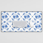 Floral Pleasure blue B Desk Mat Gallery Image 1