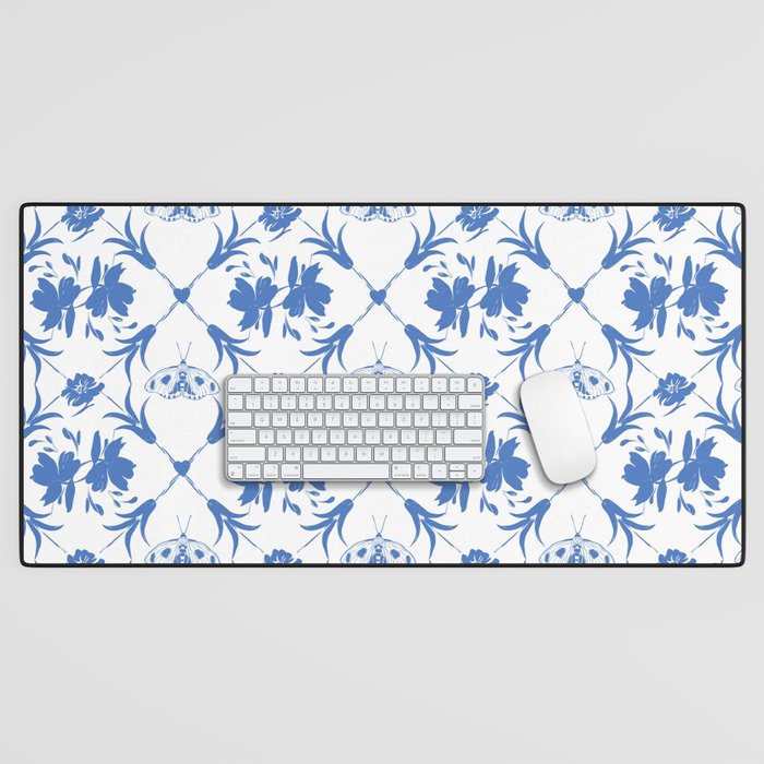 Floral Pleasure blue B Desk Mat Gallery Image 1
