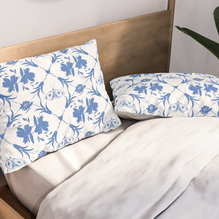 Floral Pleasure blue B Pillow Sham Gallery Image 2