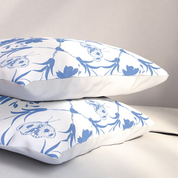 Floral Pleasure blue B Pillow Sham Gallery Image 3