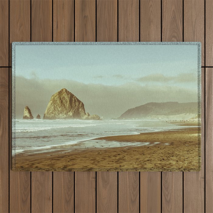 Cannon Beach Oregon, Haystack Rock Outdoor Rug Gallery Image 1