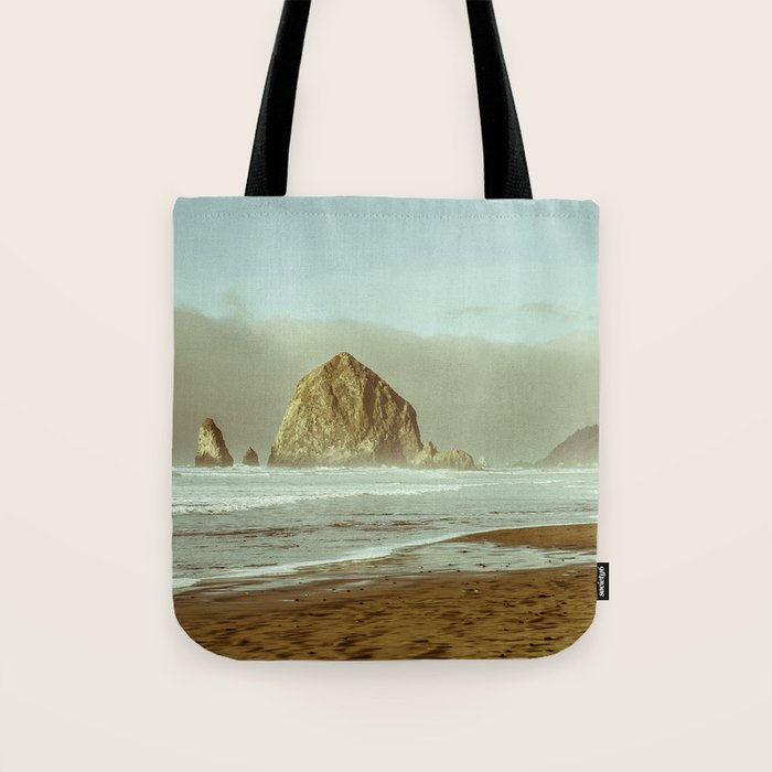 Cannon Beach Oregon, Haystack Rock Tote Bag Gallery Image 1