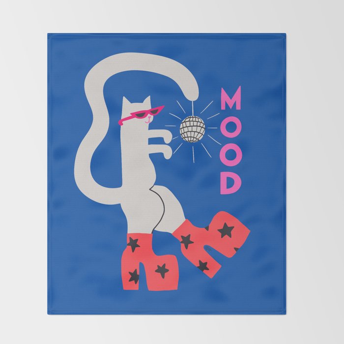 Mood Cat Throw Blanket Gallery Image 2