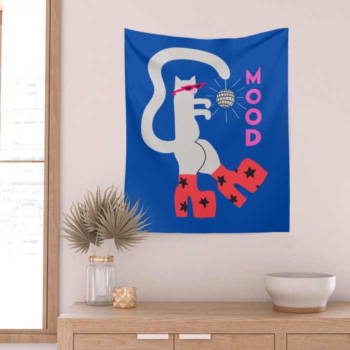 Mood Cat Wall Tapestry Gallery Image 2