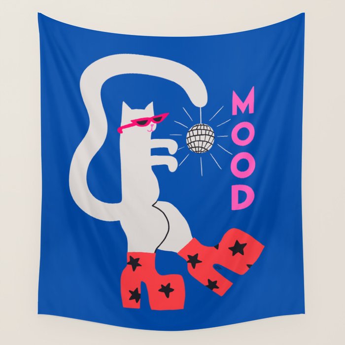 Mood Cat Wall Tapestry Gallery Image 4