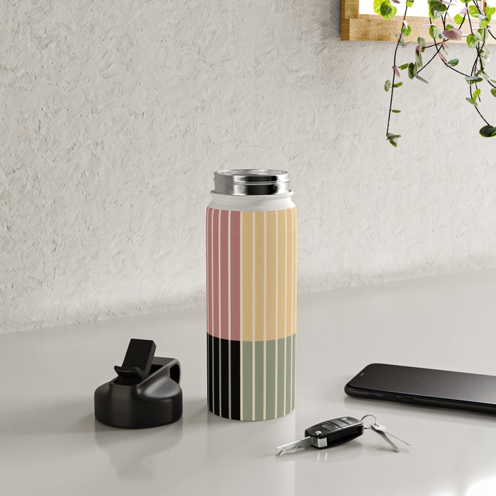 Color Block Line Abstract XII Water Bottle Gallery Image 4