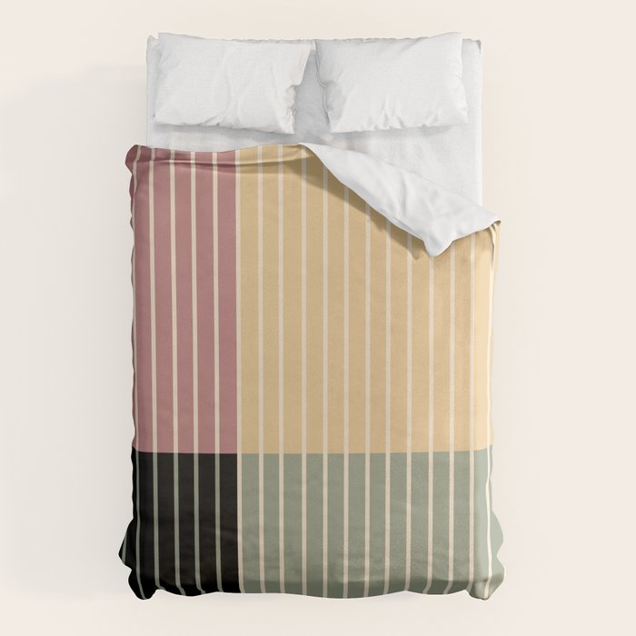 Color Block Line Abstract XII Duvet Cover Gallery Image 1