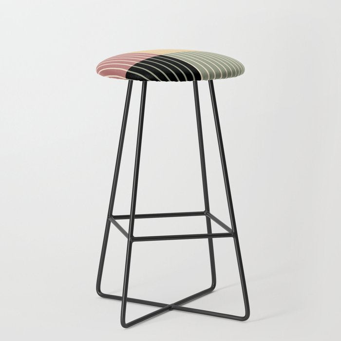 Color Block Line Abstract XII Stool Gallery Image 1