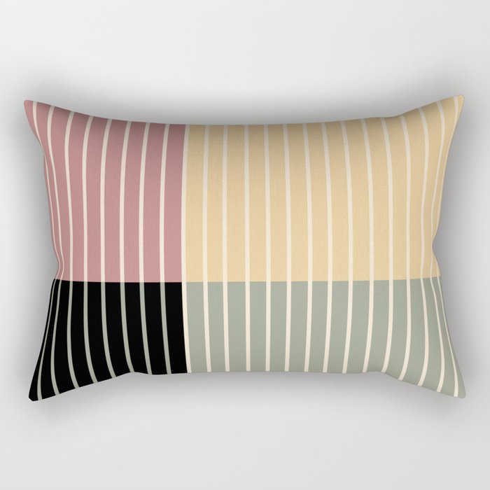 Color Block Line Abstract XII Rectangular Pillow Gallery Image 1