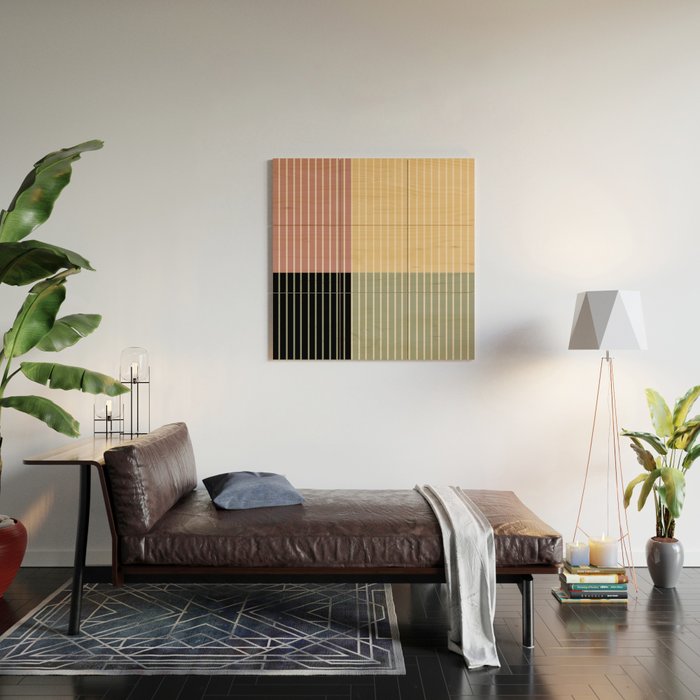 Color Block Line Abstract XII Wood Wall Art Gallery Image 2
