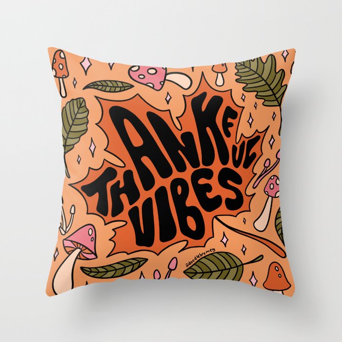 Thankful Vibes Throw Pillow Gallery Image 1