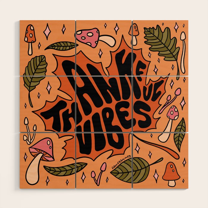 Thankful Vibes Wood Wall Art Gallery Image 1