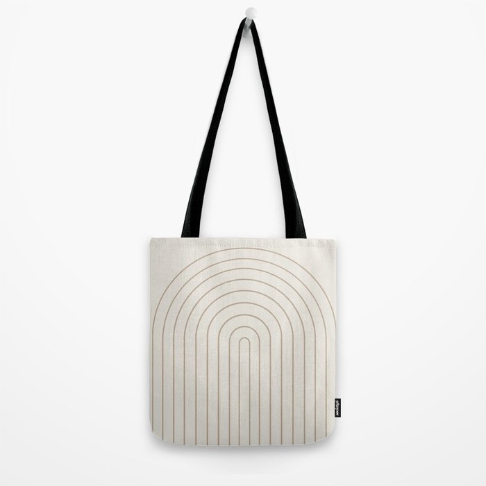 Minimal Arch XI Natural Neutral Modern Geometric Lines Tote Bag Gallery Image 2