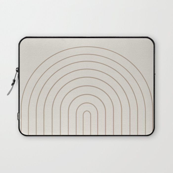 Minimal Arch XI Natural Neutral Modern Geometric Lines Laptop Sleeve Gallery Image 1
