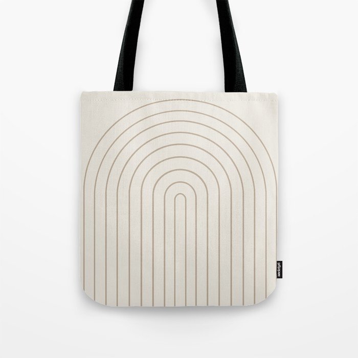 Minimal Arch XI Natural Neutral Modern Geometric Lines Tote Bag Gallery Image 1