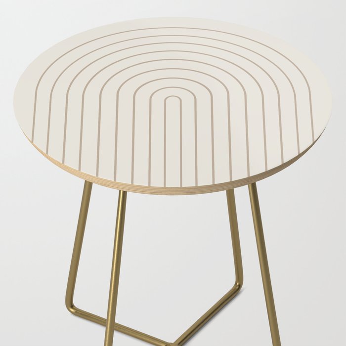Minimal Arch XI Natural Neutral Modern Geometric Lines Side Table Gallery Image 2