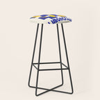 Limoncello Retro Blue Checkered Lemon Stool Gallery Image 1
