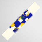 Limoncello Retro Blue Checkered Lemon Table Runner Gallery Image 3