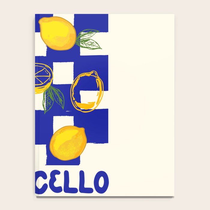 Limoncello Retro Blue Checkered Lemon Notebook Gallery Image 4
