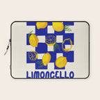 Limoncello Retro Blue Checkered Lemon Laptop Sleeve Gallery Image 1
