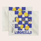 Limoncello Retro Blue Checkered Lemon Placemat Gallery Image 1