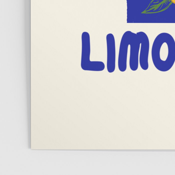 Limoncello Retro Blue Checkered Lemon Poster Gallery Image 3