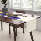 Limoncello Retro Blue Checkered Lemon Table Runner Gallery Image 2