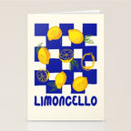 Limoncello Retro Blue Checkered Lemon Stationery Card Gallery Image 2